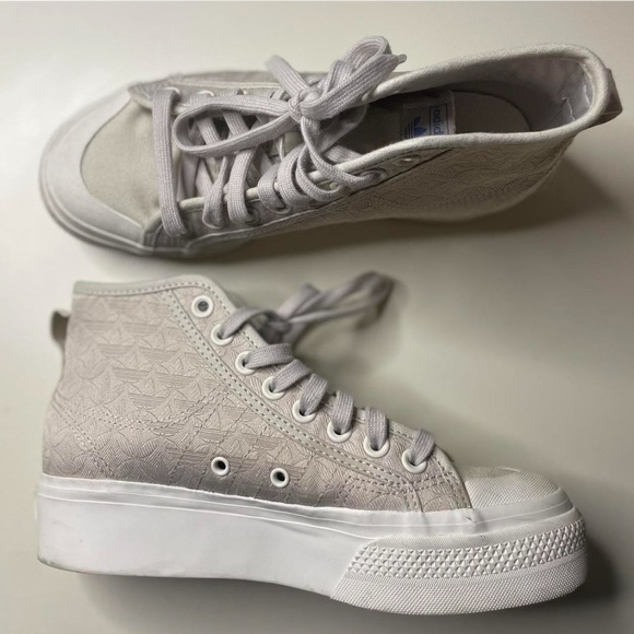 Adidas Nizza Beige Platform High Tops Women’s 7 Rare - Picture 6 of 8
